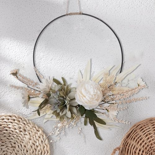 Couronnes Décoratives pour Porte D'Entrée,Couronne de Fleurs Artificielle Guirlande,Couronne de Pâques,Décoration Porte D'entrée,pour Porte D'entrée Couronne de Fleurs Artificielles.