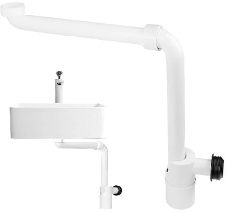 Rppiup Siphon d'économie d'espace de 1 1/4 pour lavabo - Siphon réglable à 360° - Siphon anti-odeurs - Pour lavabo de salle de bain, lavabo - Blanc