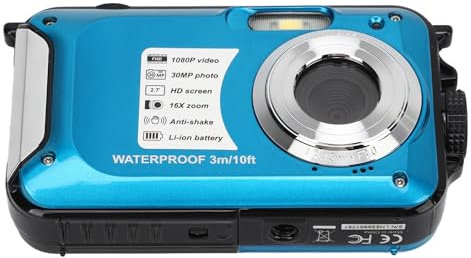 Caméra sous-Marine, Appareil Photo Numérique étanche avec écran LCD 1080P 30MP pour la Plongée en Apnée et Le Camping