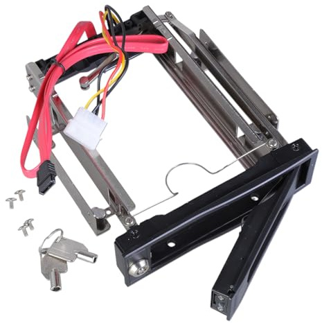 HYROOY 3.5 to 5.25 Hard Drive Hot Swap Bay Stainless Internal Mounting Bracket Adapter 3.5 inch Frame with Lock &LED Metal