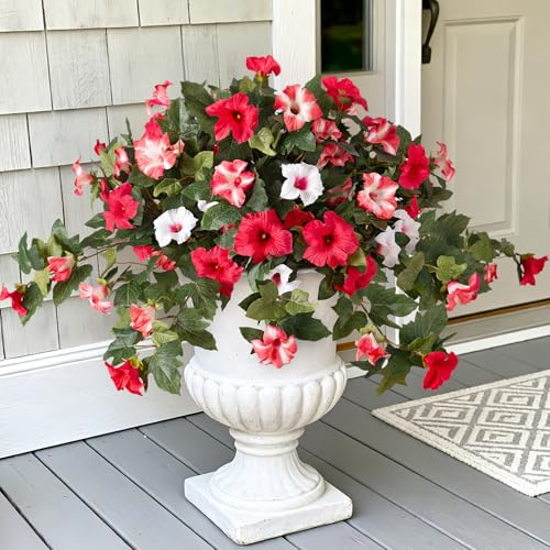 VGNQA Artificial Flowers for Outdoor UV Resistant Fake Petunias for Outside