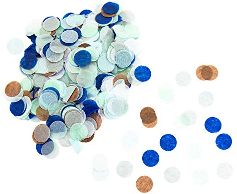 Oblique Unique® Papier Konfetti Tisch Streu Deko für Kinder Geburtstag Party Hochzeit Feier JGA Junggesellinnenabschied Schuleinführung Blau Braun Türkis