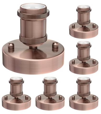 ledscom.de 6x Deckenleuchte/Lampenfassung RETRA, bronze matt, 1x E27 max. 60W