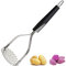 SDFAA Schiaccia Patate, Pressa per Patate, Schiacciapatate in Acciaio Inox, Pressa per Alimenti in Acciaio Inossidabile con Manico Antiscivolo Nero, per Pressare Patate, Marmellata, Verdura e Frutta