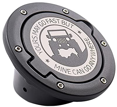 NICOLIE Tapa De Tanque De Gasolina De Puerta De Combustible De Metal Compatible con Jeep Wrangler Jk Unlimited 07-17