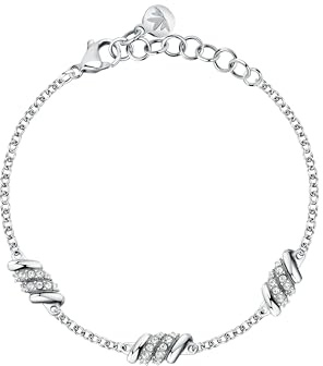 Morellato Bracciale Donna in Acciaio, Cristalli, Collezione Torchon - SAWZ06