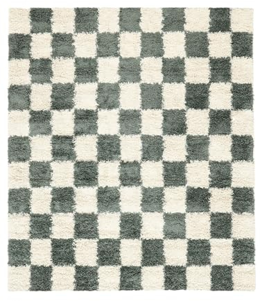 RugVista Chessie Teppich - Grün/Naturweiß Teppich 200x200 Moderner, Quadratisch Teppich