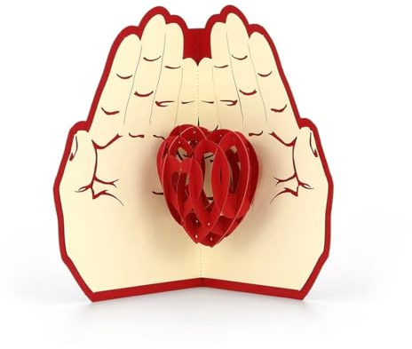 XKSOCT 1 Piezas Tarjeta de felicitación Hecha a Mano con diseño de Corazones románticos, Ideal para mamá, Marido, cumpleaños, Bodas, agradecimientos y Seres Queridos