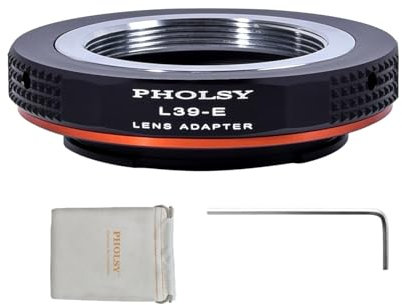 PHOLSY Enfoque Manual Adaptador de Objetivo Compatible con Objetivos Leica L39 M39 LTM y Cuerpo de Cámara Sony E (NEX), M39 a E