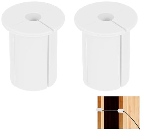 Thinp 2 Pcs Cable Routing Kit for Starlink,Silicone Cable Grommet Wall Grommet Starlink Cable Grommet Wall Grommets for Cables Cable Pass Through Grommet for 1 Wall Hole Furniture Wire Hole(White)