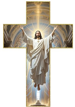 Lpoppcx Kruzifix Wandkreuz Holzkreuz Mit Jesus,30X20Cm Vintage Wandkreuz,Handgefertigtes Holzkreuz Wandkreuzs Dekors Holz Hängendes Kruzifix Holz Geschenk Für Zuhause Dekors