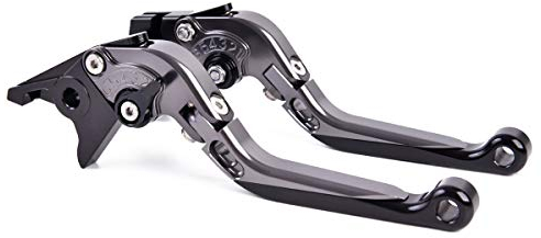 Auzkong Bremshebel Klappbar Kupplungshebel Skalierbar CNC Motorrad Hebel für Aprilia RS 250 (1995-2002), Pegaso 650 (1992-2004) Grau Schwarz