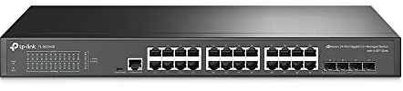 TP-Link TL-SG3428 | Switch Gigabit a 24 porte, 4 slot SFP | Omada SDN Integrated | L2+ Smart Managed | IPv6 | Instradamento statico | L2/L3/L4 QoS, IGMP e LAG | Protezione limitata a vita