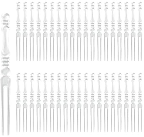 Ouliget Disposable Clear Plastic Fruit Forks,Mini Cake Forks,Tasting Appetizer Forks, Dessert Forks Party Supplies,4 Inches,80 Pieces.