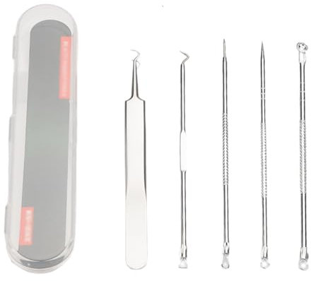 EIHI Confezione da 5 Prodotti per la rimozione dei Punti Neri, pulisci i Punti Neri, pinzetta per la rimozione dei Punti Neri, rimuovi i Punti Bianchi e Le Macchie dell'acne dal Viso