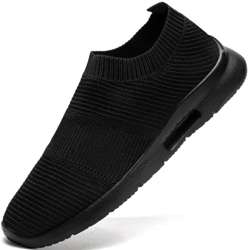 JUEQIBAA Sneaker Uomo Infilare Slip on Sneakers Scarpe Senza Lacci Scarpe da Running Corsa Leggero Corsa Camminare Scivolare Scarpe da Ginnastica Outdoor Jogging Sportive Scarpe Nero 45