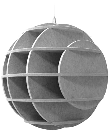 platino24 SATELLITE 3D-Akustik-Objekt Kugel für optimale Raumakustik I Schallabsorber für Decke in innovativem Design I Durchmesser: 40 cm I Recyclebares & anhaltendes Absorber-Element