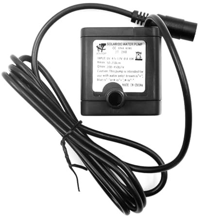 Hsthe Sea 500L/H Bomba de Agua Bomba de Estanque de Acuario Bomba de Fuente Solar Mini Bomba de Agua Bomba Sumergible pequeña Impermeable Herramienta de riego de bajo Ruido DC 6-12V 5W