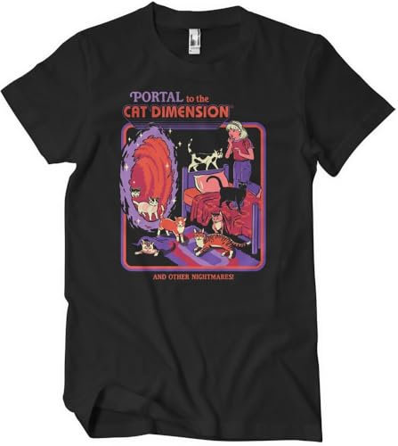 Steven Rhodes T-Shirt Portal to The Cat Dimension T-Shirt DTR-1-SR087-DTF887 Black-XL