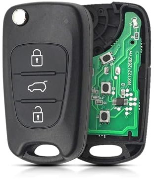 Lizbn Guscio Chiave Telecomando a 3 Pulsanti con 433MHz ID46 Chip Compatibile per Hyundai i20 i30 i35 Kia K2 K5 Sorento Sportage Elantra con Lama TOY40 Pieghevole Custodia Chiave Remota