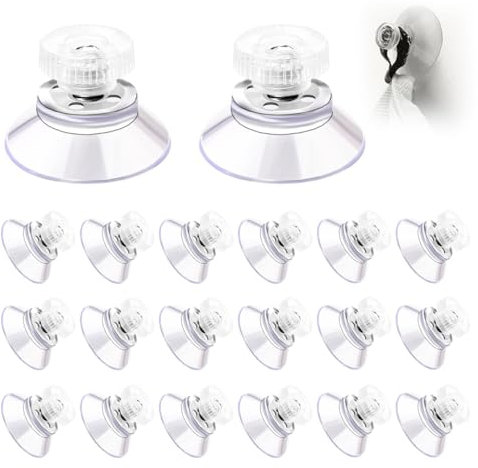 20 Pièces ventouse a visser, Ventouse Table en Verre,Mini Ventouse,Ventouses Transparentes, Extra Fortes PVC Plastique Suspension Rideau Isolant Ventouse pour Camping Car, Fenêtre, Salle de Bain