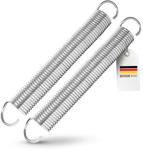 Par de muelles para puerta de garaje (2 unidades) de resorte de tracción universal, disponible en 9 tamaños diferentes, muelles galvanizados para puerta de garaje de acero al manganeso (550 x 50 x 5