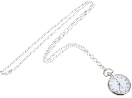 Veemoon Orologio da Tasca Uomo in Lega Argento Vetro, Semplice e Casual, Preciso e Comodo da Portare, come Collana Orologio da Uomo