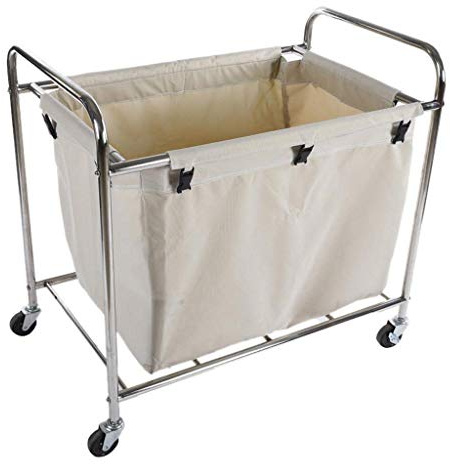 QUSYZD Carrello di stoccaggio - Carrello di Servizio in Acciaio Inossidabile/Carrello per la Pulizia delle camere d'albergo/Carrello portautensili Rettangolare Spesso,