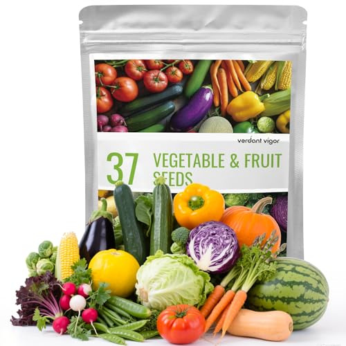 37 Varieties Vegetable Seeds Kit, 20,000+ Non-GMO USA Sourced Heirloom Seeds for All Seasons Planting, Easy for Indoor Outdoor Gardening