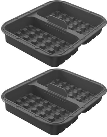 Homeponnew Lot de 2 accessoires pour friteuse à air chaud, double insert gaufré pour AF400EU, AF451EU, AF500DE et SL400EU, silicone de qualité alimentaire, passe au micro-ondes et au four