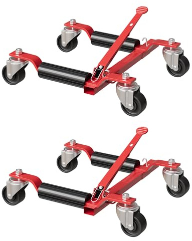 Wheel Dolly Jack, 2-Pack Aluminum Wheel Dolly Car Skate - 3000LBS Capacity,Heavy Duty Vehicle Positioning with Ratcheting Foot Pedal, Tire Jack for Car, Truck, RV, Trailer