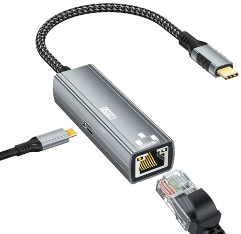 Esiposs 2 en 1 Adaptador Ethernet a USB C con Puerto de Carga PD 100W