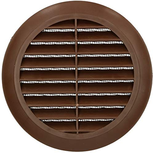 KOTARBAU® Lüftungsgitter 125 mm Rund Flansch 4 Farben Belüftung Insektenschutzgitter Lamellengitter Belüftungsgitter Rohranschluss Abluftgitter Gitter (Braun)