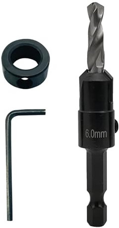 NORTOOLS Countersink Bit TCT Wood Drills Woodworking Chamfer Counter with Pilot Drill and 1/4 Quick Change Shank for Carpenters DIY Lovers Woodworker Hobbyists 6 mm