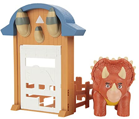 Dino Ranch DNR0024 - Dino Action Pack – Triceratops, figure mobili, dai 3 anni in su, multicolore