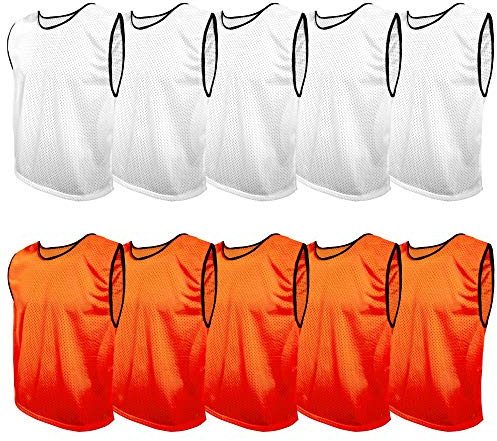 SPORTSBIBS Chasuble Sport x10pcs, Bavoirs d'entraînement, Gilets Football pour Enfants, Juniors et Adultes, Maillot Training, Plus de 10 Couleurs, Universel XS S M L XL XXL