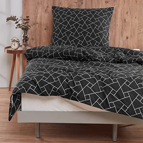 Mixibaby Bettwäsche Bettgarnitur Bettbezug Baumwolle 135x200 155x220 200x200 200x220 Modern, Größe:135 x 200 cm, Design Bettwäsche:Liana D16