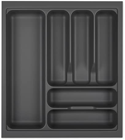 KÖNIG Besteckeinsatz I Oriongrau für SO-Box, Blum Tandembox u. ModernBox mit Korpusbreiten 300-1200 mm (50er Korpus - 419 x 473 mm)