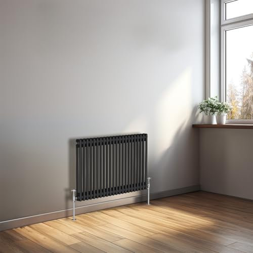 NRG 600 x 1010mm Cast Iron Horizontal Radiator Black 2 Column Central Heating Rads