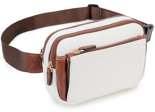 VX VONXURY Bauchtasche Damen Mode PU Leder Umhängetasche Damen Klein Gürteltasche Hüfttasche Herren Crossbody Sling Bag mit Verstellbarer Schultergurt für Sports Laufen Radfahren