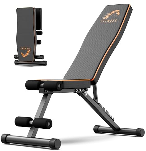 naspaluro Weight Bench Adjustable, Full Body Exercise Folding Fitness Workout Bench with 7 Positions, Exercise Bench for Weight Lifting & Sit Up Abdominal Supine Board Flat Home Gym