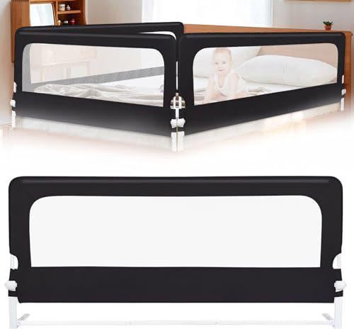 OHMG Griglia di protezione per lettino, 200 cm, per bambini, pieghevole, protezione da cadute, letto e letto dei genitori, letto
