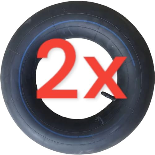 KOVA® 2X Schubkarrenschlauch 4.00-8 Schlauch Ersatzschlauch für Schubkarre Schubkarrenrad 400x100mm mit geraden Auto Ventil Schubkarrenradschlauch Innenschlauch Luftreifen Luftrad