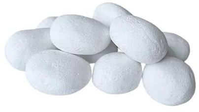 24 Piedras de cerámica Blancas 30/40 mm para bioetanol y chimeneas de Gas