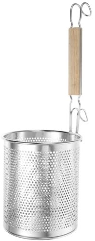 SHOWERORO Edelstahl Seiher Mit Dichtem Lochmuster Hitzebeständig Und Ergonomisch Praktisches Abgießsieb Für Hausküche Zum Filtern Von Öl Und Lebensmittelresten Beim Kochen Und Frittieren