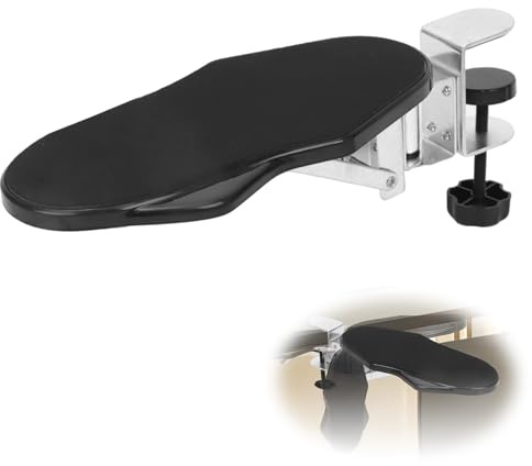SHILIPAIJC Repose-bras de bureau réglable - Pivotant à 180 ° - Accoudoirs rembourrés - Extension de bureau pliable - Repose-poignet pour clavier d'ordinateur - Repose-poignet pour table et bureau