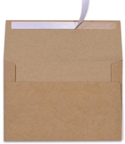 100 Pack, Size A4, 100lbs Brown Kraft Paper 4 x 6 Envelopes - For 4x6 Cards| Self Seal| Perfect for Weddings, Invitations, Baby Shower| Stationery For General, Office | 4.25 x 6.25 inches (A4)