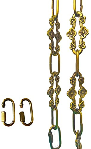 WOERFU 30 inch Antique Gold bronze Decorative Plum buckle Chain for Hanging Lighting (Gold bronze)