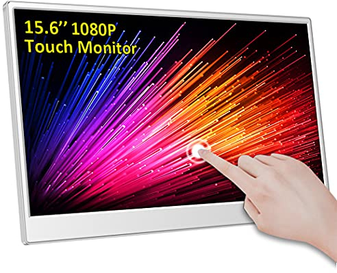 Magedok Portable Touchscreen Monitor,15.6 Inch USB C Portable Monitor 1080P, FHD Mobile Screen with 2 Type C HDMI Mini DP, Lightweight, Narrow Bezel for Laptop PC Smartphone Game console