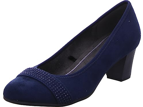 Jana Women's Softline 8-22465-41 Multi-Width Comfortable Shoe Glitter Classic Festive Party Pump, Navy, 4 UK